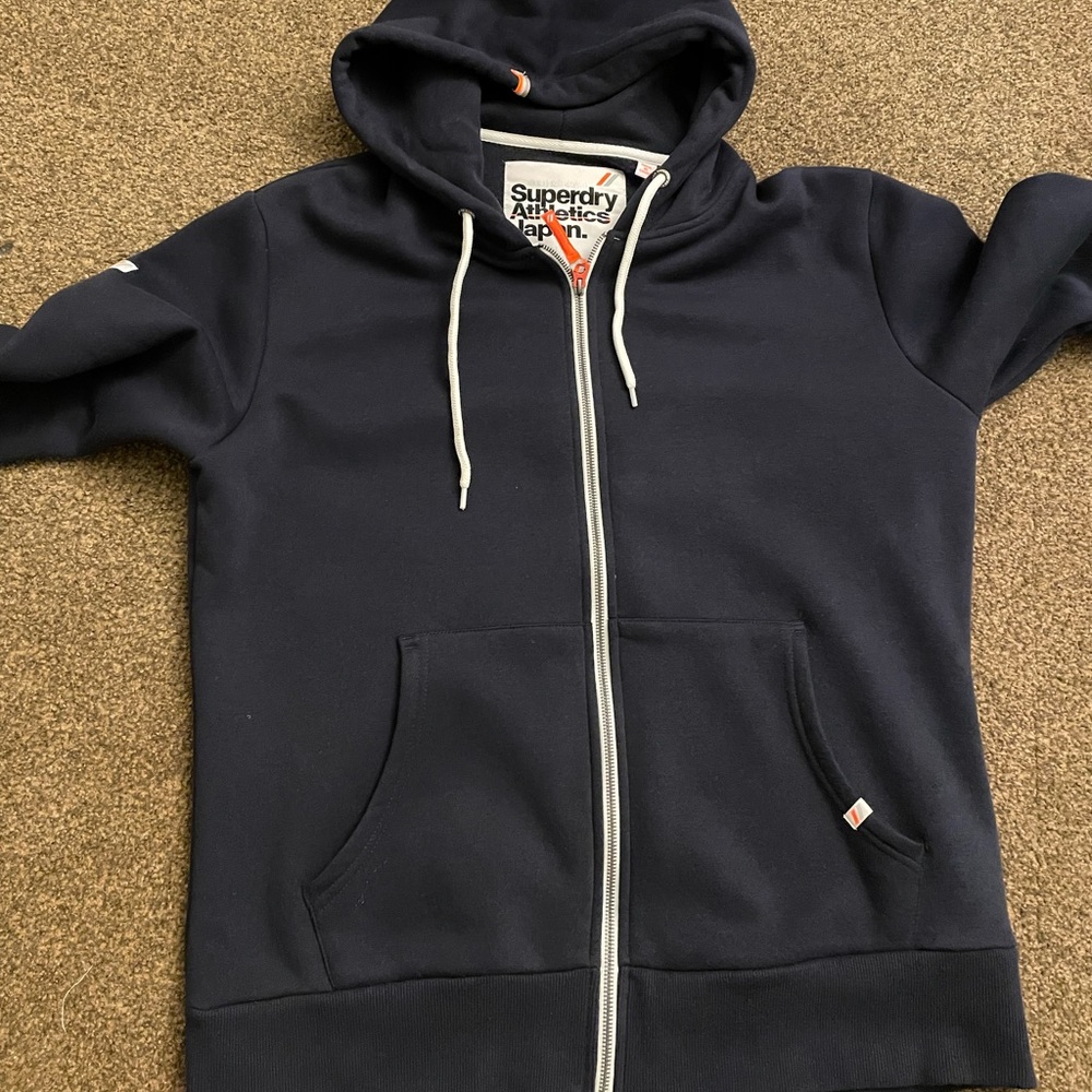 Superdry zip up hoodie.Navy blue